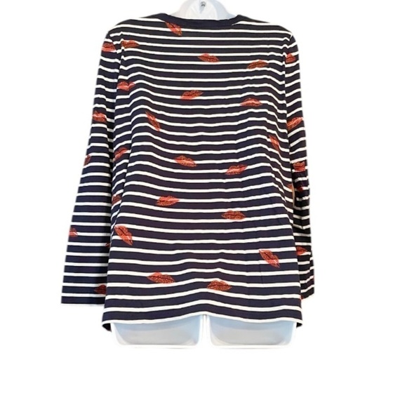 Boden Make a Statement Breton Lip Print Top - Picture 3 of 6